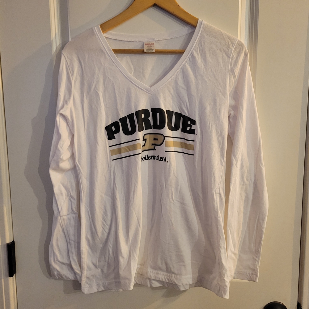 Purdue University Boilermakers Women's V-Neck Long Sleeve Sleep T-shirt